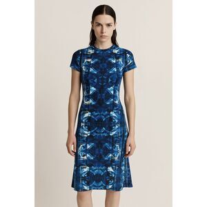 Vintage Jean Paul Gaultier Jeans Blue Pattern T Shirt Mini Dress Women's Size 36